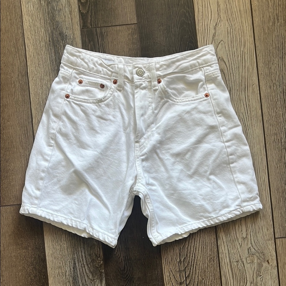 Zara White Denim Shorts